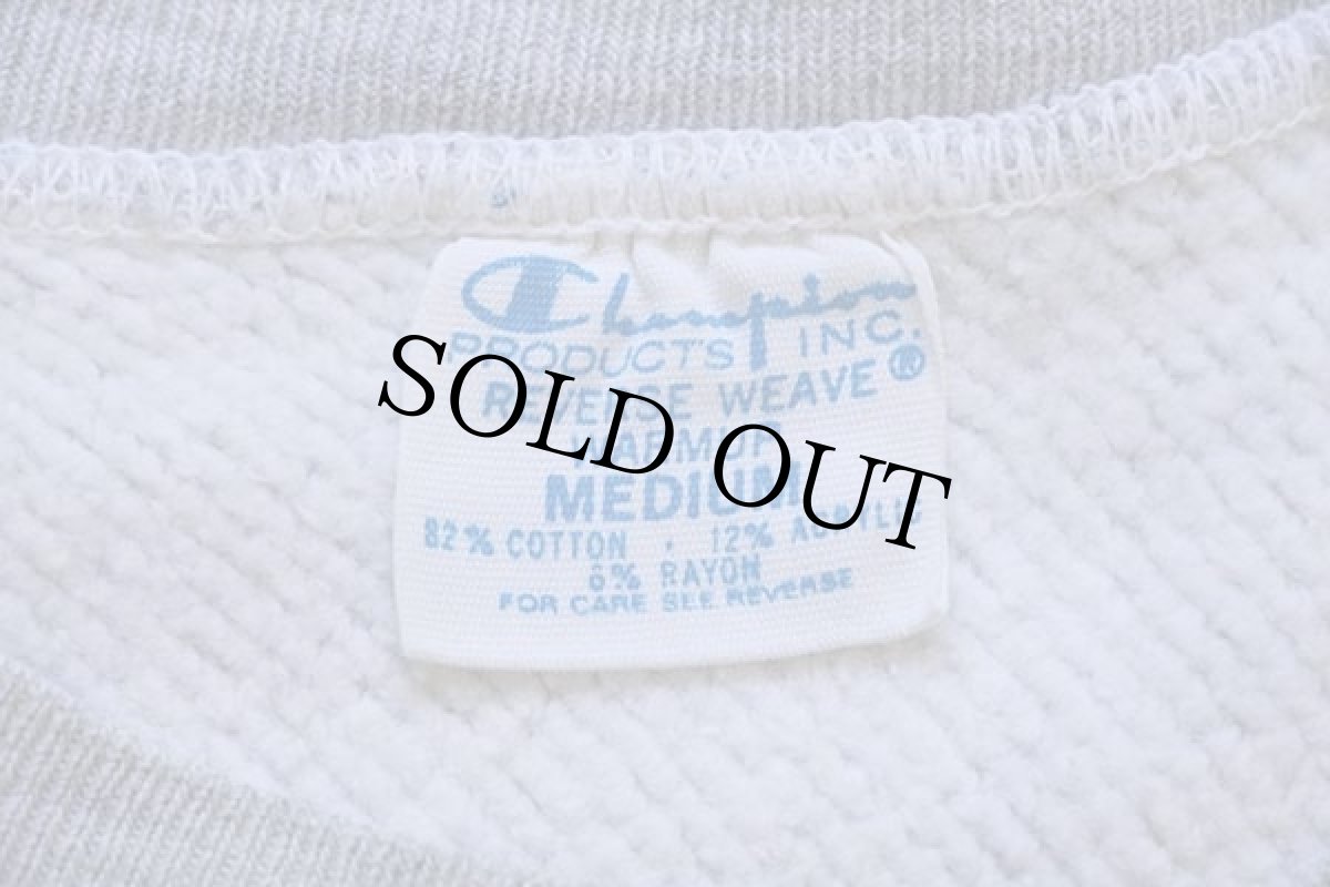 画像5: 70s USA製 Championチャンピオン 単色タグ PHILLIPS ACADEMY 染み込みプリント リバースウィーブ スウェット 杢グレー M (5)