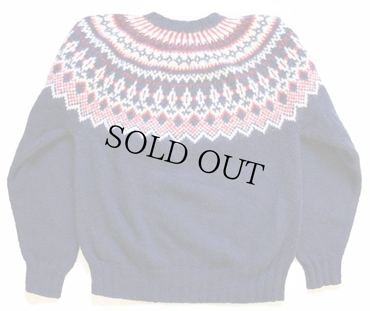 画像2: Woolrichウールリッチ 丸ヨーク ノルディック柄 ウールニット セーター L (2)