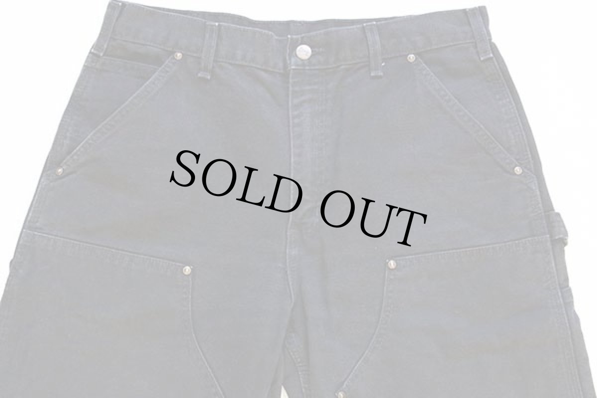 画像4: メキシコ製 carharttカーハート ダブルニー ダック地 ペインターパンツ 黒 w34 (4)