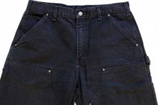 画像4: メキシコ製 carharttカーハート ダブルニー ダック地 ペインターパンツ 黒 w34 (4)