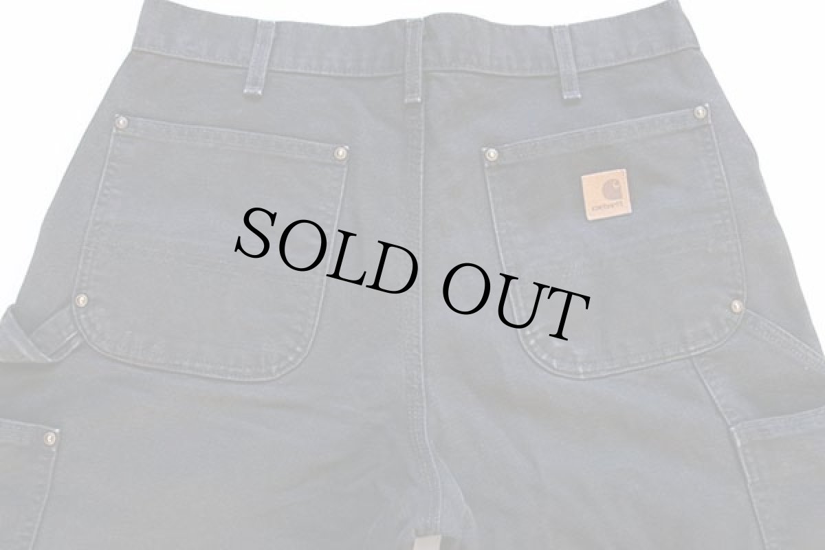 画像5: メキシコ製 carharttカーハート ダブルニー ダック地 ペインターパンツ 黒 w34 (5)