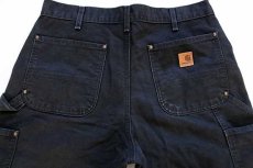 画像5: メキシコ製 carharttカーハート ダブルニー ダック地 ペインターパンツ 黒 w34 (5)