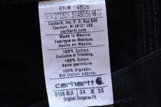 画像6: メキシコ製 carharttカーハート ダブルニー ダック地 ペインターパンツ 黒 w34 (6)