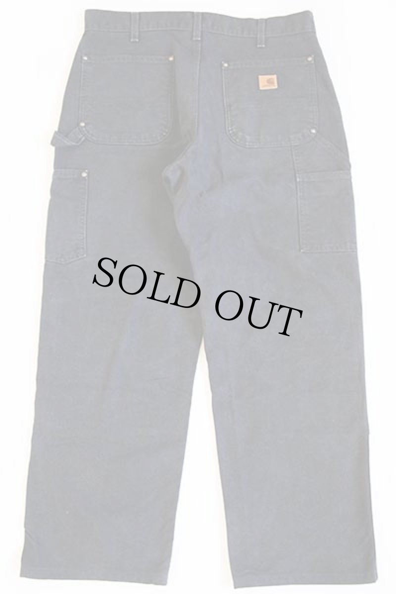 画像3: メキシコ製 carharttカーハート ダブルニー ダック地 ペインターパンツ 黒 w34 (3)