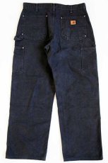 画像3: メキシコ製 carharttカーハート ダブルニー ダック地 ペインターパンツ 黒 w34 (3)