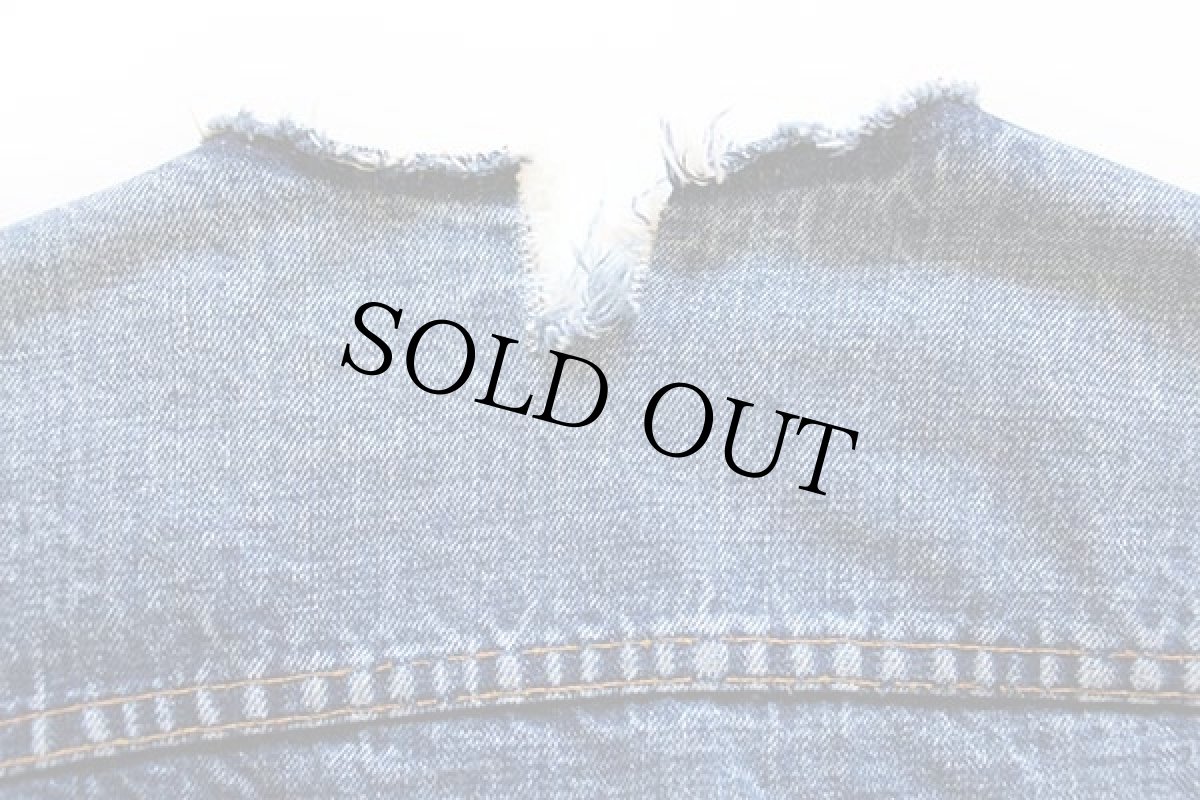 画像5: 60s LEVI'Sリーバイス 70505 BIGE ノーカラー カットオフ デニムベスト カスタム (5)