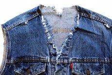 画像3: 60s LEVI'Sリーバイス 70505 BIGE ノーカラー カットオフ デニムベスト カスタム (3)