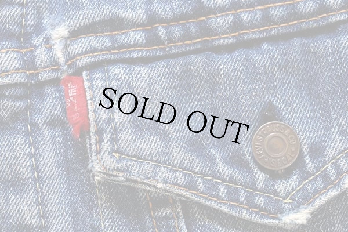 画像4: 60s LEVI'Sリーバイス 70505 BIGE ノーカラー カットオフ デニムベスト カスタム (4)