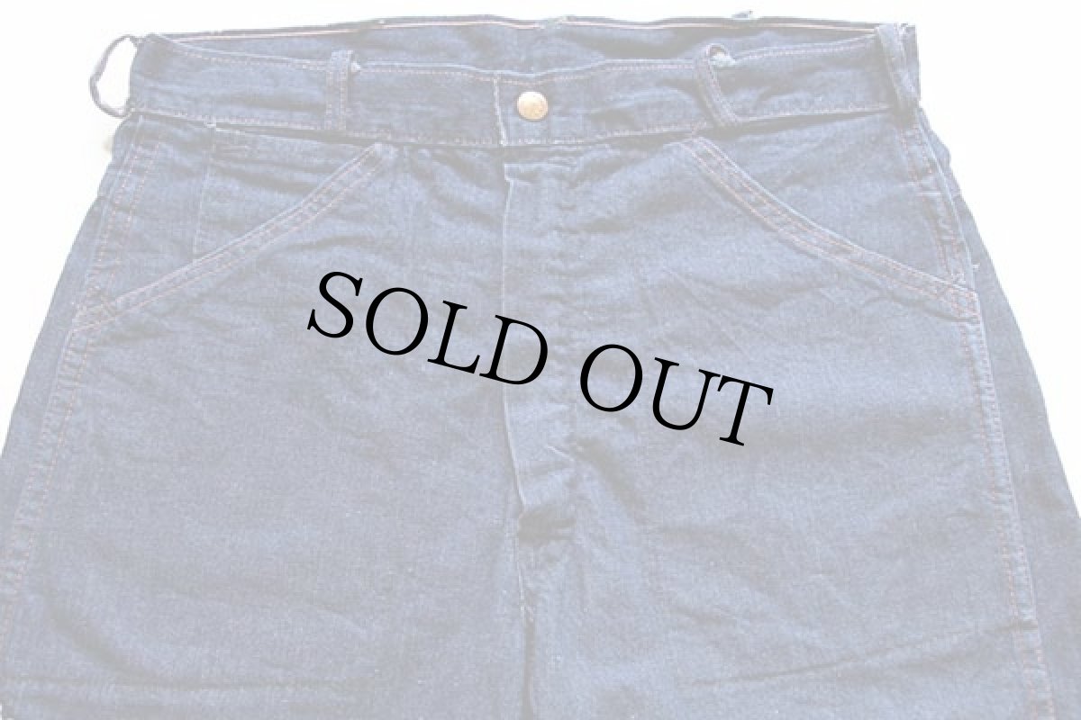 画像4: 60s RUGGED インディゴ デニム ペインターパンツ W32 (4)