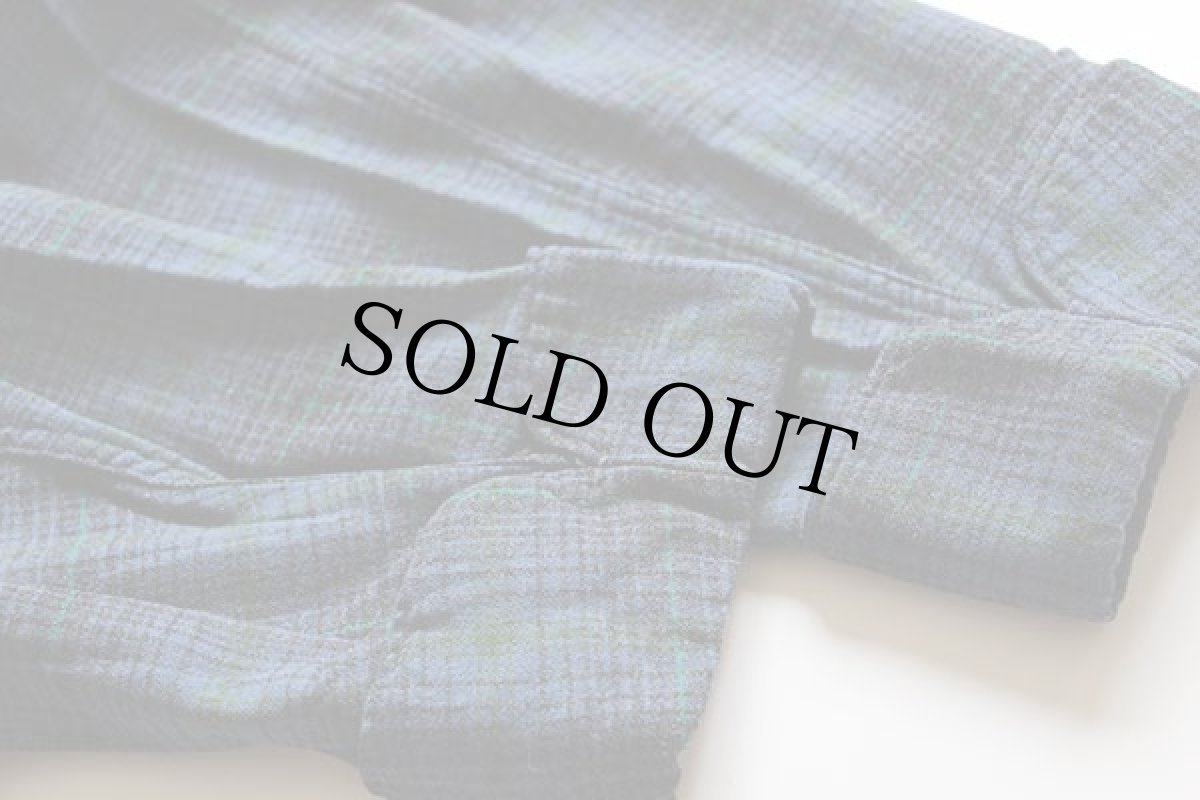 画像7: 50s PENDLETONペンドルトン オンブレチェック ショールカラー ウールガウン L (7)