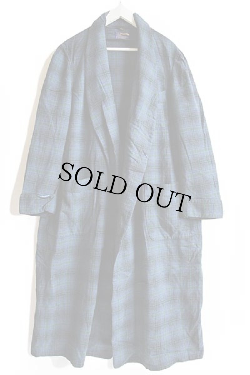 画像2: 50s PENDLETONペンドルトン オンブレチェック ショールカラー ウールガウン L (2)