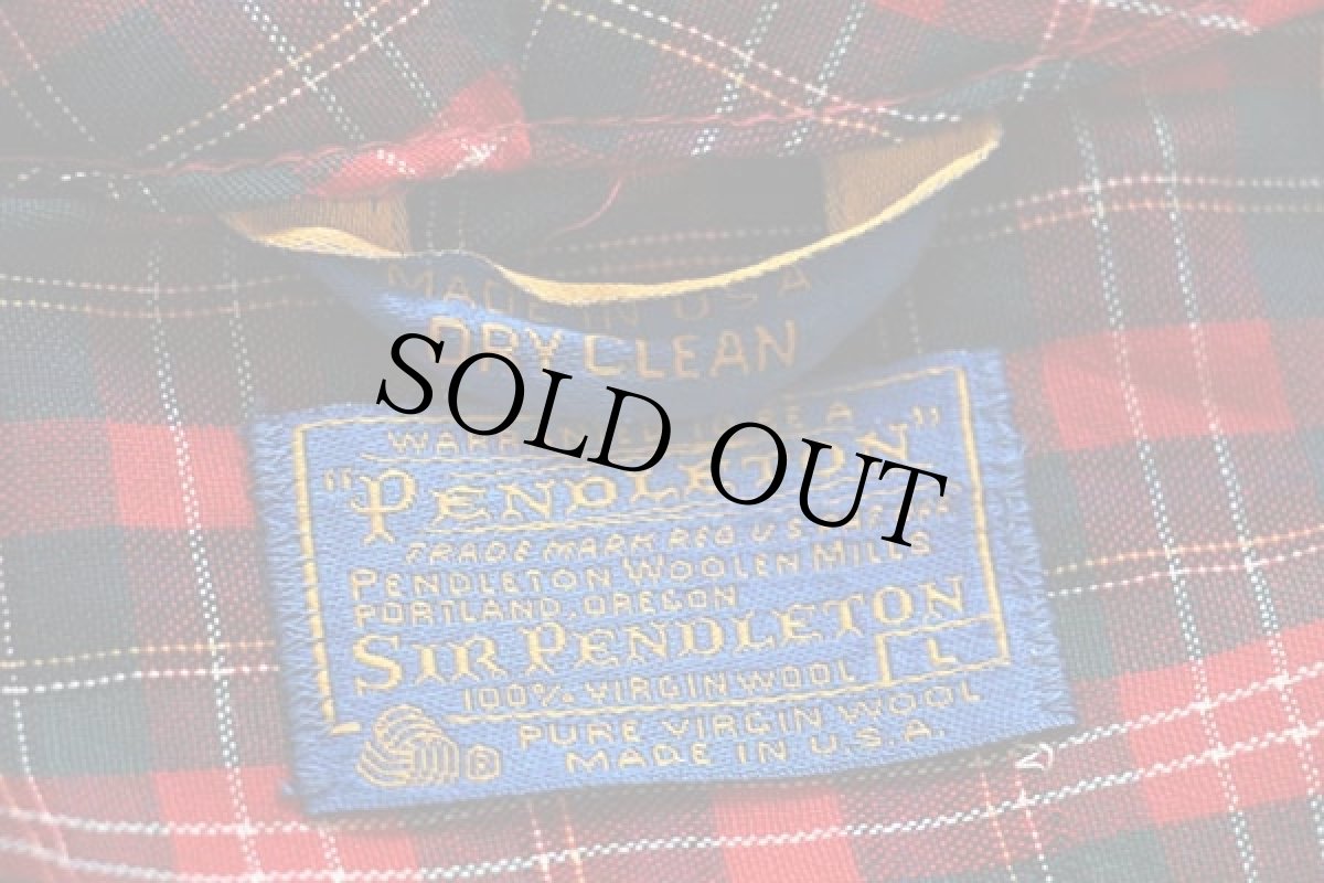 画像5: 70s USA製 SIR PENDLETONサーペンドルトン タータンチェック ショールカラー ウールガウン L (5)