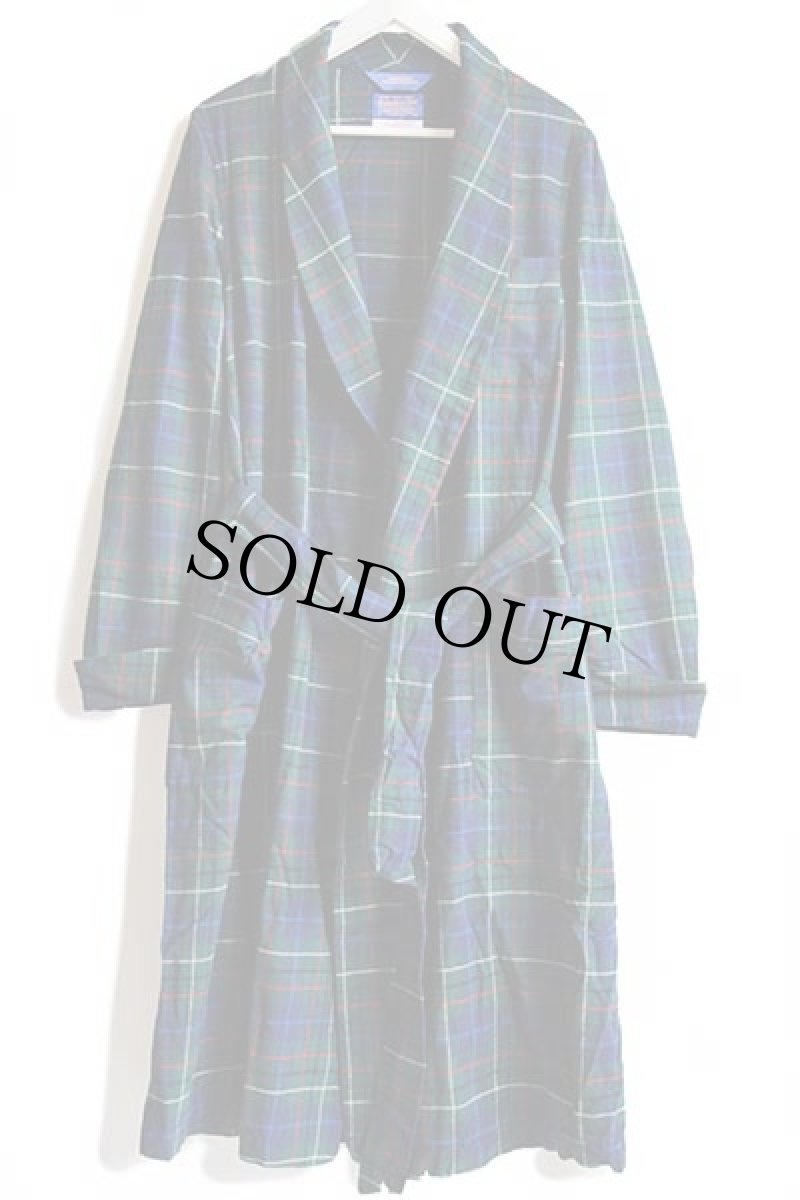 画像2: 90s USA製 PENDLETONペンドルトン タータンチェック ショールカラー ウールガウン S (2)