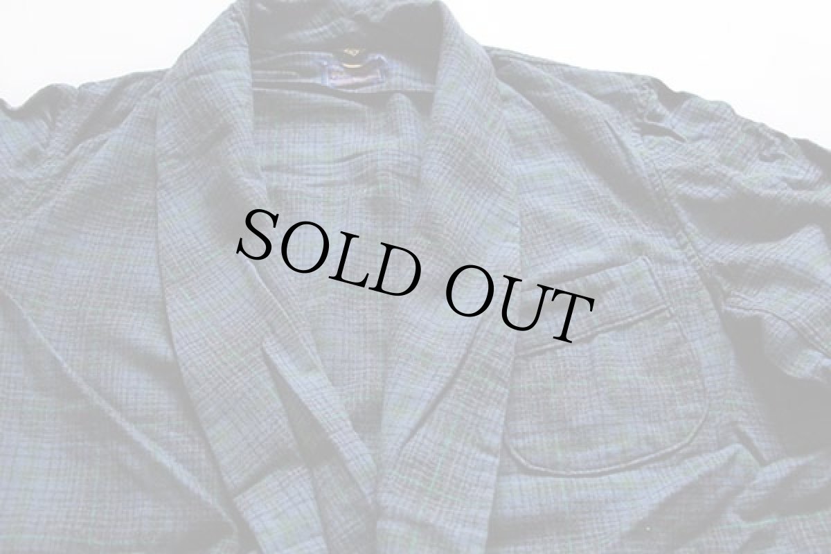 画像4: 50s PENDLETONペンドルトン オンブレチェック ショールカラー ウールガウン L (4)