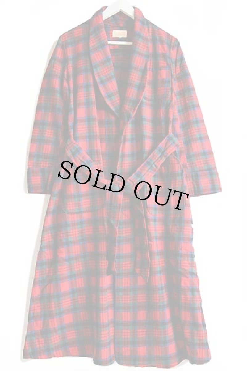 画像2: 60s PENDLETONペンドルトン タータンチェック ショールカラー ウールガウン (2)