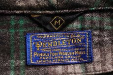 画像5: 50s PENDLETONペンドルトン チェック ショールカラー ウールガウン M (5)