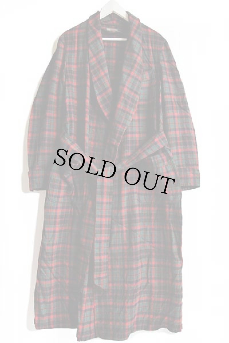 画像2: 50s PENDLETONペンドルトン チェック ショールカラー ウールガウン (2)