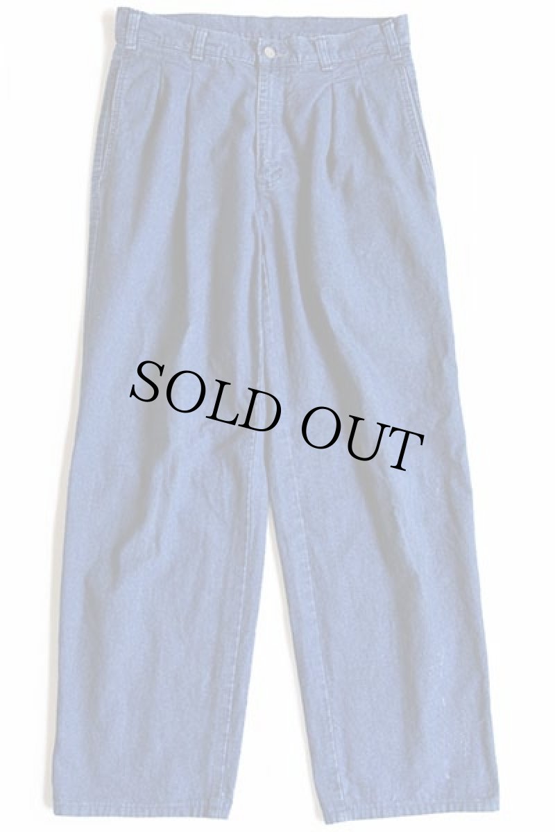 画像2: 90s USA製 DOCKERSドッカーズ ツータック デニム トラウザーズ w30★Levi'sリーバイス (2)