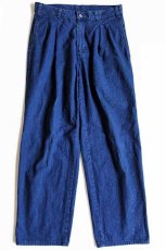 画像2: 90s USA製 DOCKERSドッカーズ ツータック デニム トラウザーズ w30★Levi'sリーバイス (2)