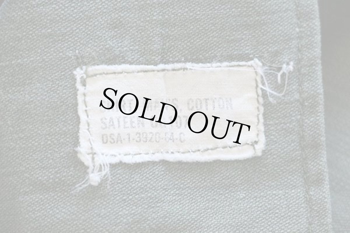 画像4: 60s 米軍 U.S.ARMY ストラップ付き コットンサテン ユーティリティシャツ 2nd オリーブグリーン (4)