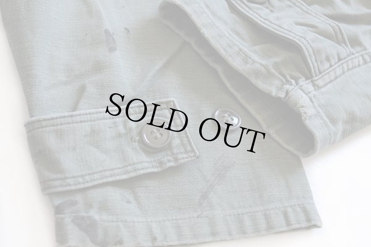 画像5: 60s 米軍 U.S.ARMY ストラップ付き コットンサテン ユーティリティシャツ 2nd オリーブグリーン (5)