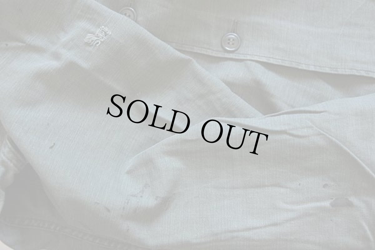 画像6: 60s 米軍 U.S.ARMY ストラップ付き コットンサテン ユーティリティシャツ 2nd オリーブグリーン (6)