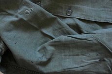 画像6: 60s 米軍 U.S.ARMY ストラップ付き コットンサテン ユーティリティシャツ 2nd オリーブグリーン (6)