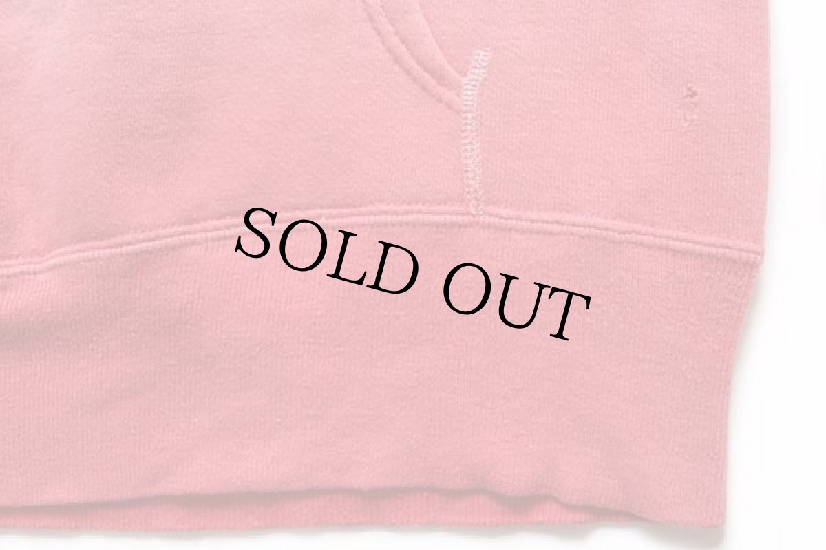 画像6: 50s UNKNOWN 無地 コットン スウェットパーカー 赤 フェード (6)