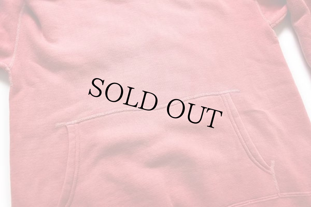 画像4: 50s UNKNOWN 無地 コットン スウェットパーカー 赤 フェード (4)