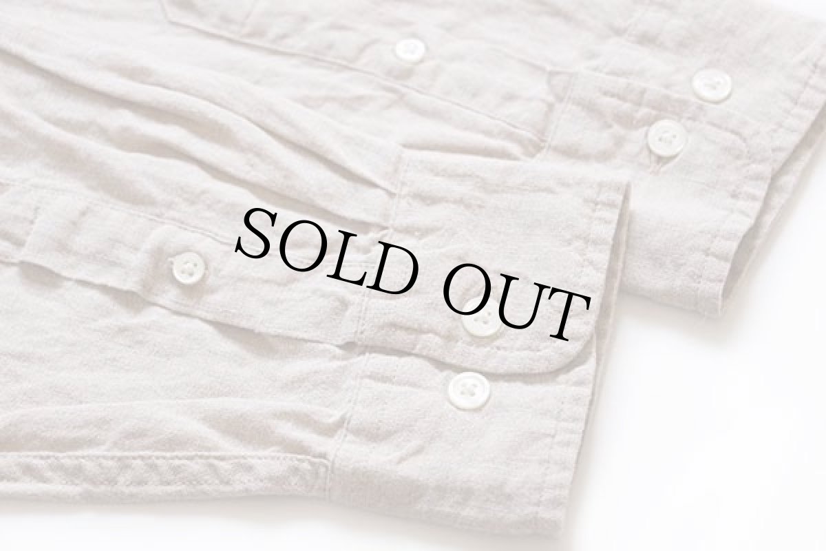 画像4: 00s GAPギャップ 無地 リネンシャツ ベージュ M (4)