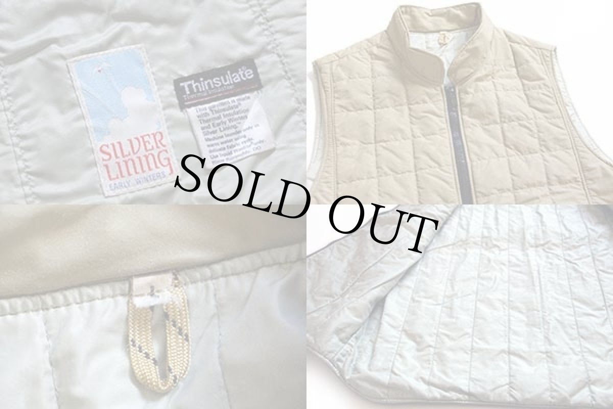 画像3: 80s SILVER LINING EARLY WINTERS スタンドカラー Thinsulate キルティングベスト カーキ L (3)