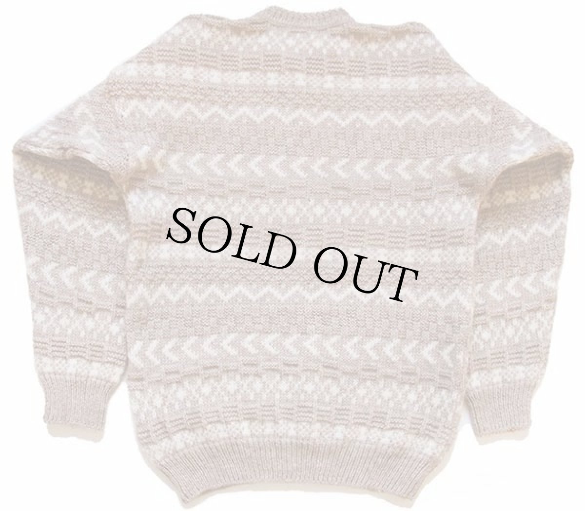 画像2: アイルランド製 GAELTARRA 編み柄 ウールニット セーター 44 (2)