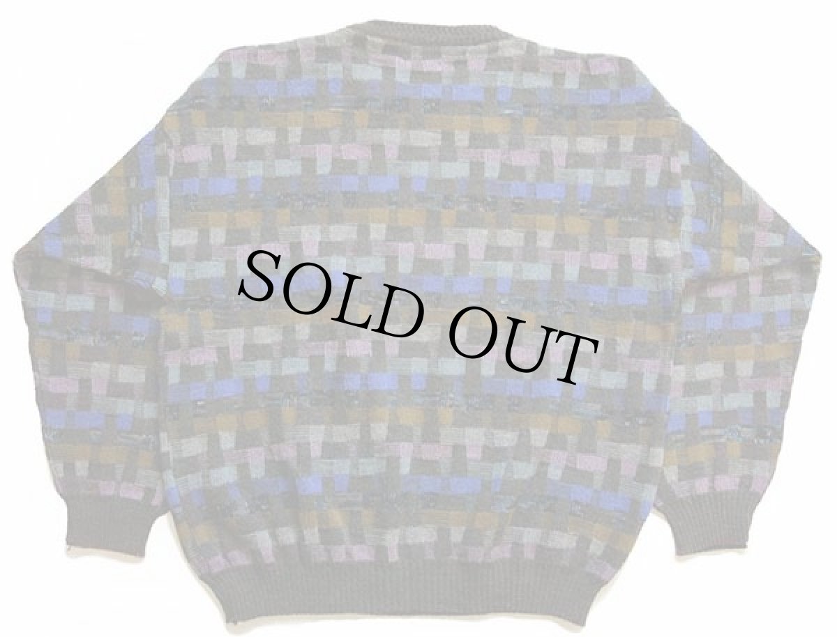 画像2: 90s イタリア製 PRONTO UOMO クレイジー 編み柄 アルパカ ニット セーター 48 (2)