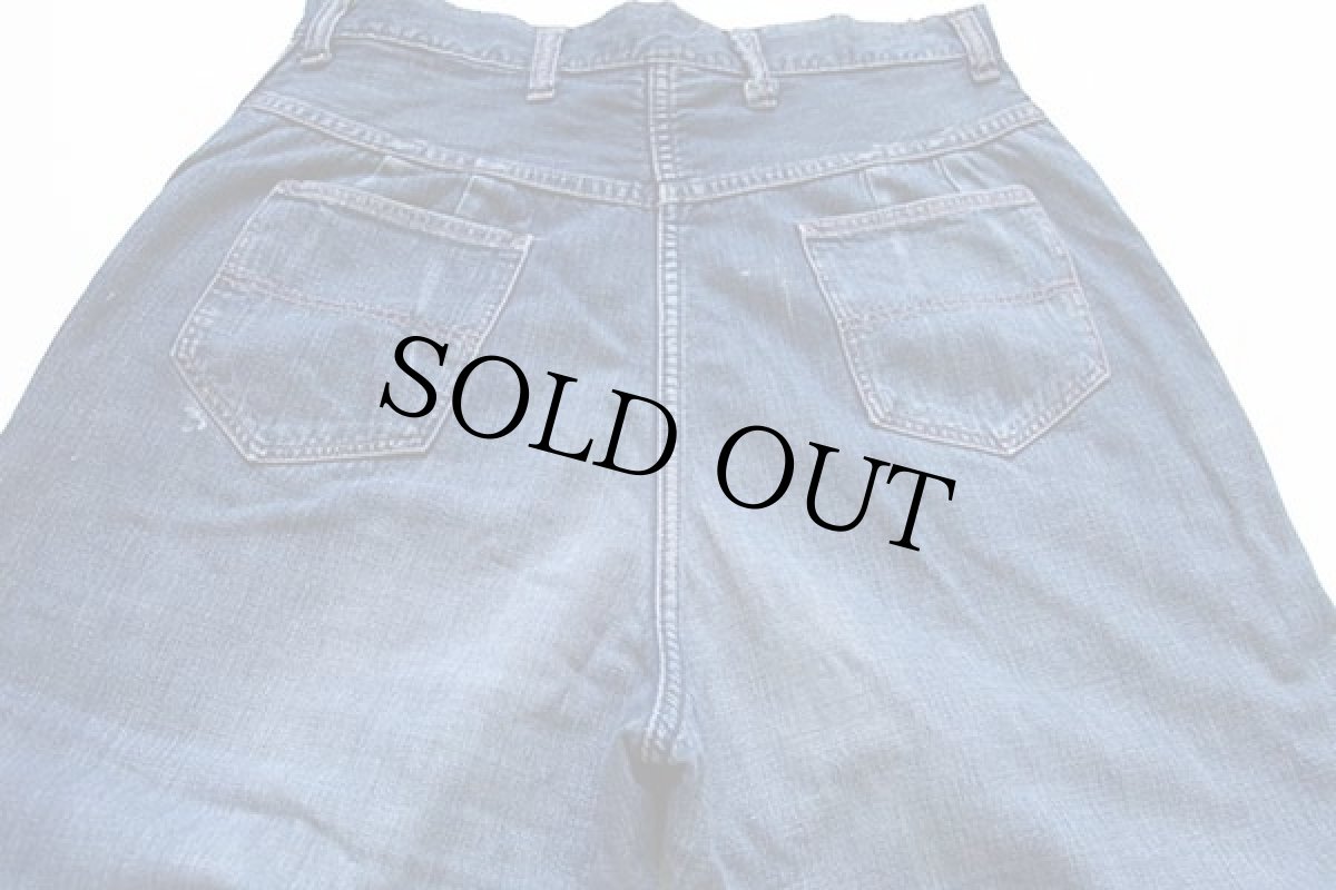 画像5: 50s UNKNOWN ネルライナー インディゴ デニム ランチパンツ ペンキ飛び w31 (5)