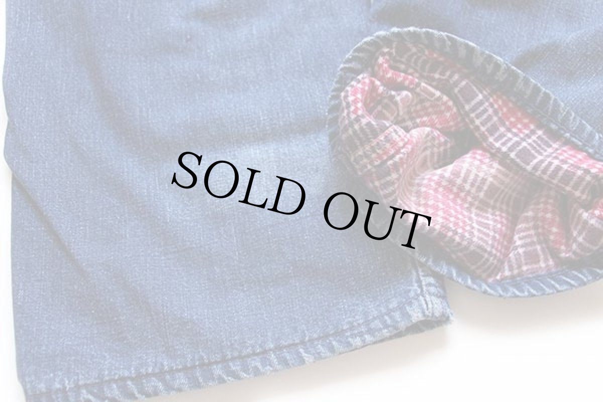 画像9: 50s UNKNOWN ネルライナー インディゴ デニム ランチパンツ ペンキ飛び w31 (9)