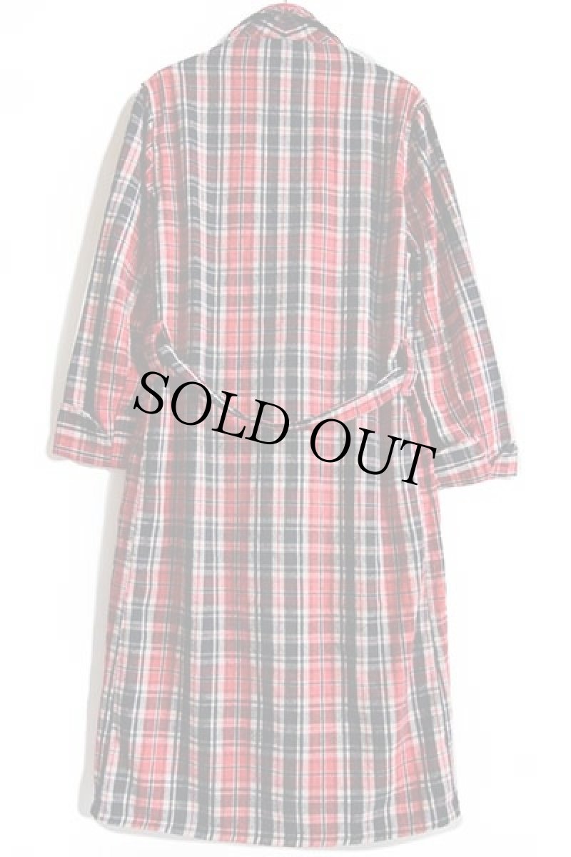 画像3: 60s PILGRIMピルグリム チェック ショールカラー ウールガウン M (3)