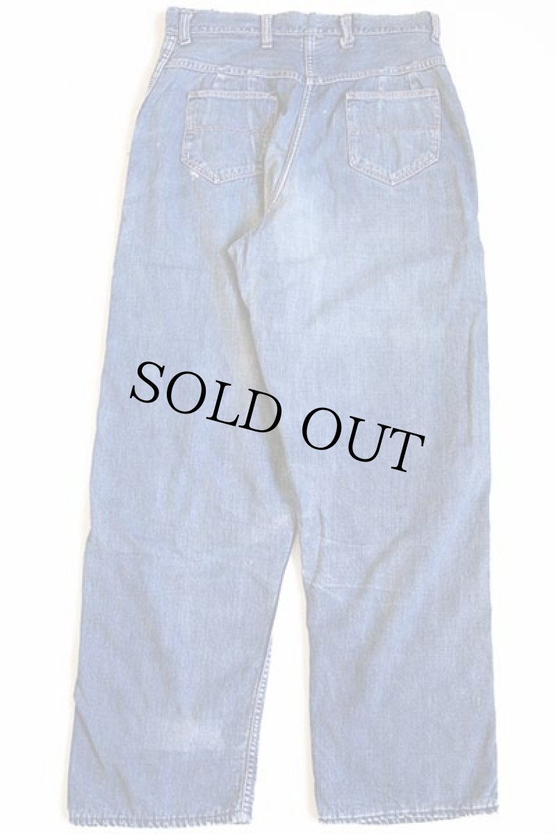 画像3: 50s UNKNOWN ネルライナー インディゴ デニム ランチパンツ ペンキ飛び w31 (3)