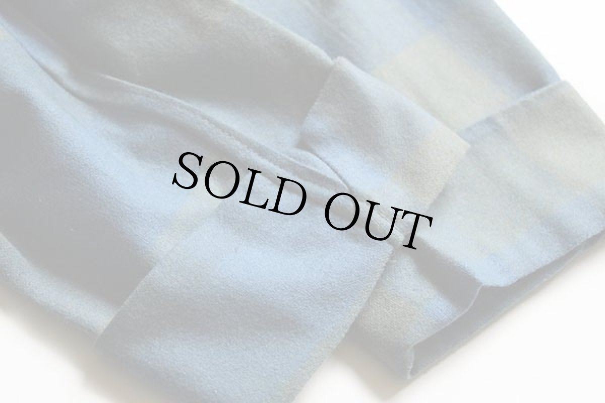 画像7: 50s SteinFelds チェック ショールカラー ウールガウン (7)