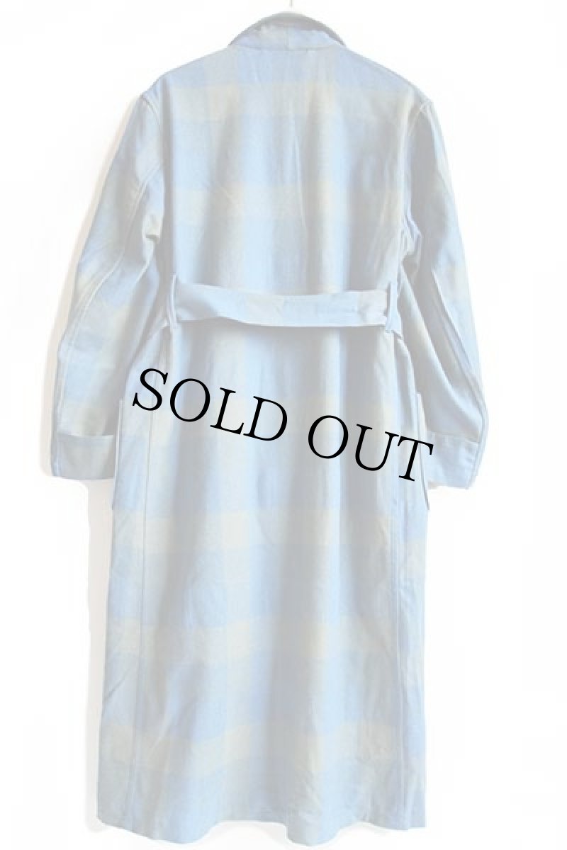 画像3: 50s SteinFelds チェック ショールカラー ウールガウン (3)