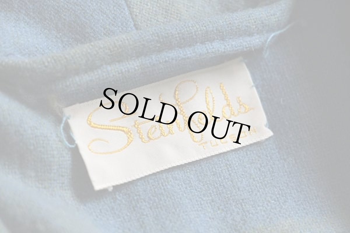 画像5: 50s SteinFelds チェック ショールカラー ウールガウン (5)