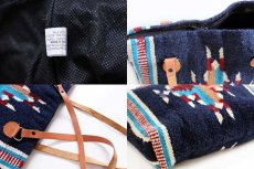 画像3: ELPASO SADDLEBLANKET ネイティブ柄 ウール ラグ トートバッグ 紺 (3)