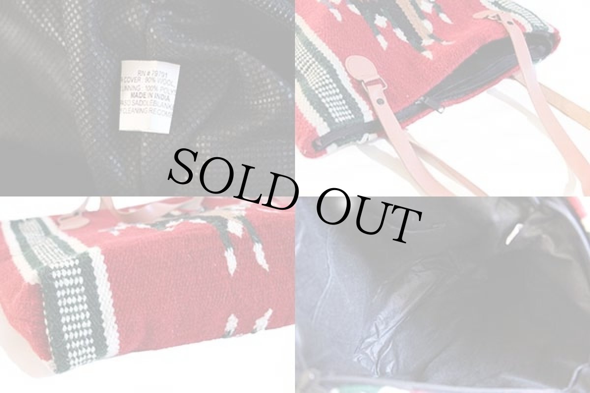 画像3: ELPASO SADDLEBLANKET ネイティブ柄 ウール ラグ トートバッグ 赤 (3)