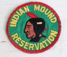 画像1: ビンテージ INDIAN MOUND RESERVATION インディアンヘッド パッチ★A ワッペン (1)