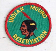 画像1: ビンテージ INDIAN MOUND RESERVATION インディアンヘッド パッチ★B ワッペン (1)