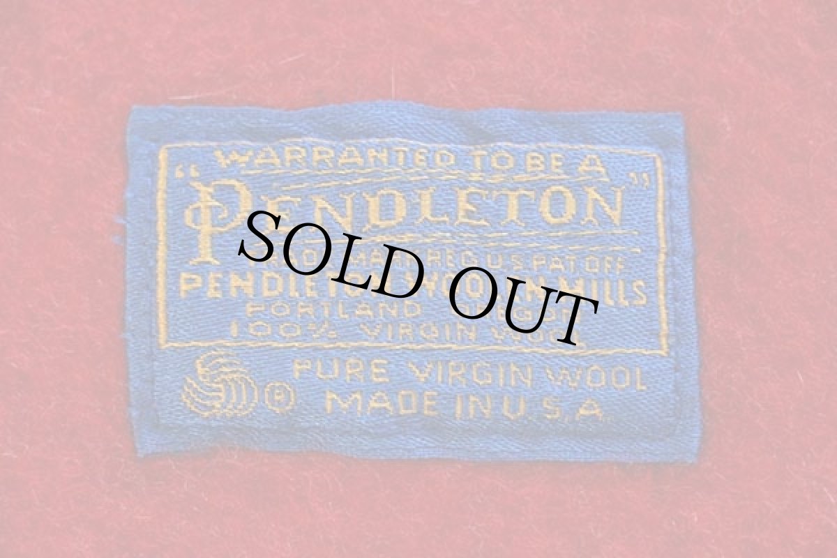 画像3: 70s USA製 PENDLETONペンドルトン RAINIER PARK マルチボーダー ウール ブランケット 赤 (3)