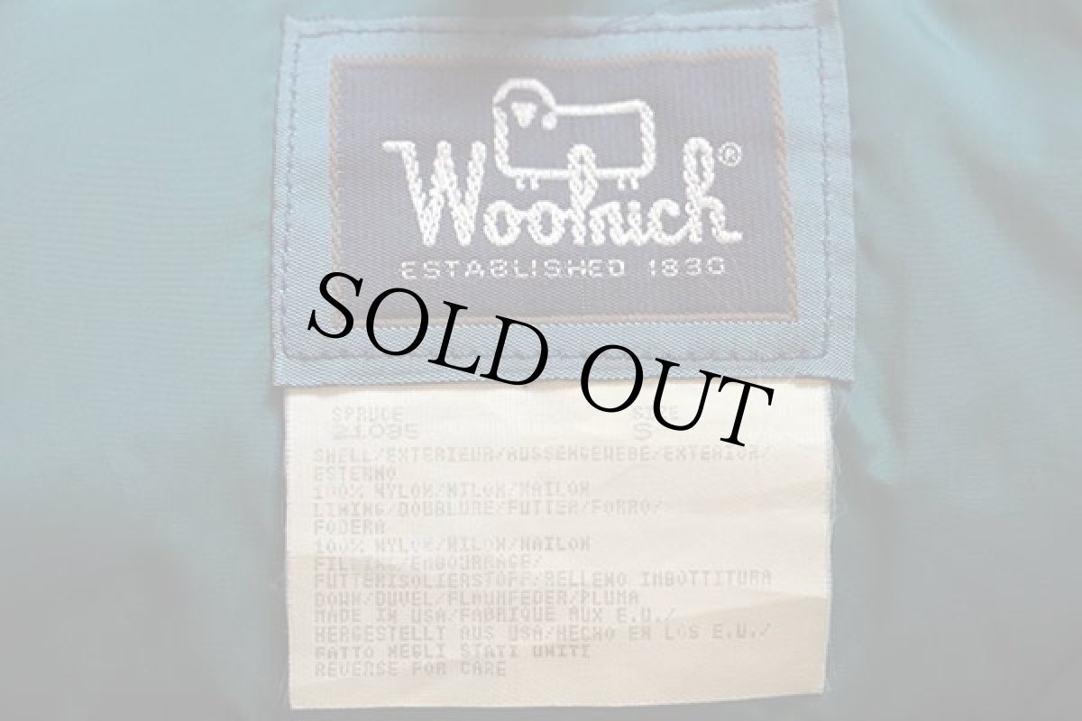 画像4: 90s USA製 Woolrichウールリッチ ナイロン ダウンベスト 緑 S (4)