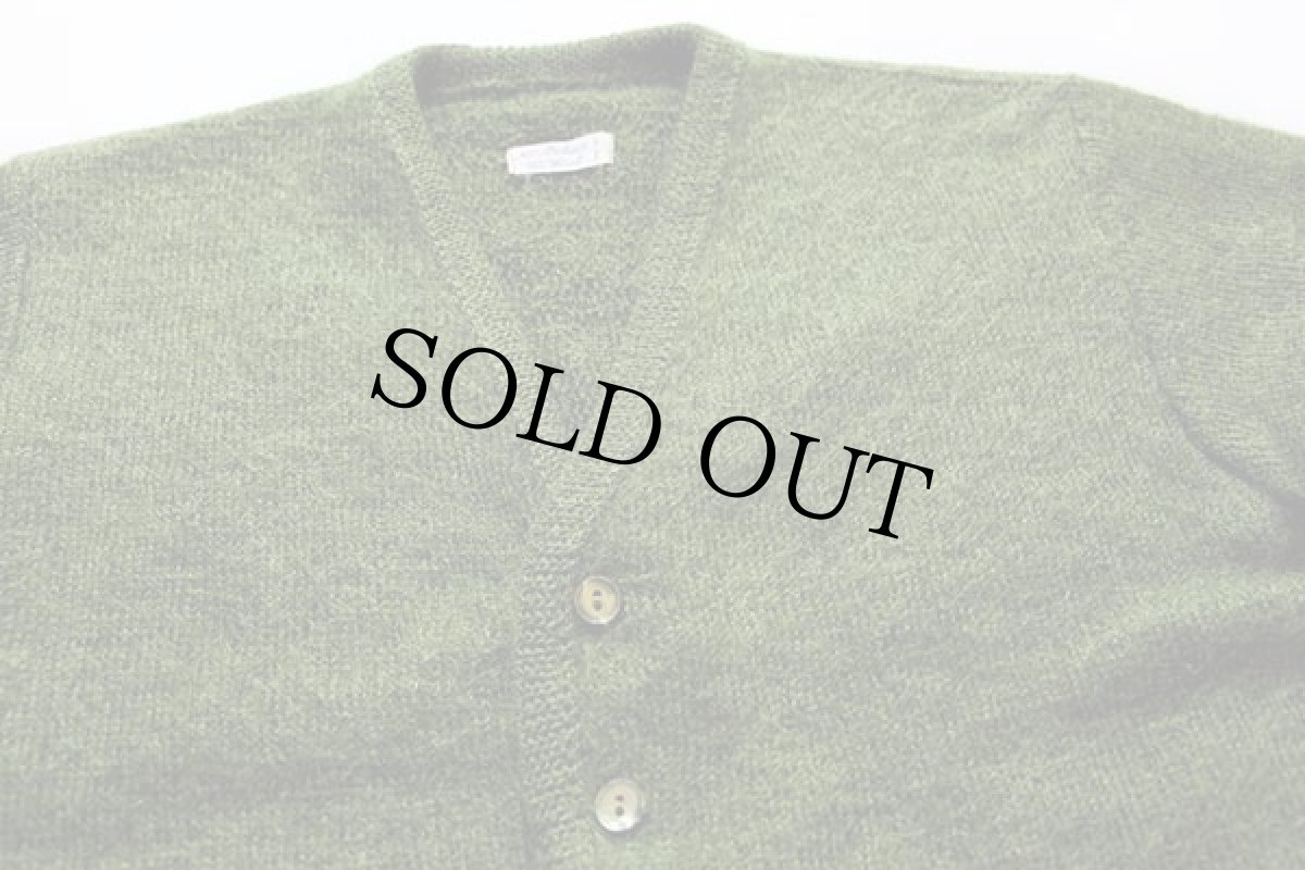 画像3: 60s UNKNOWN モヘヤ ニット カーディガン 緑 (3)