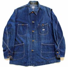 画像1: 60s USA製 Leeリー 91-J JELT DENIMジェルトデニム カバーオール 44 (1)
