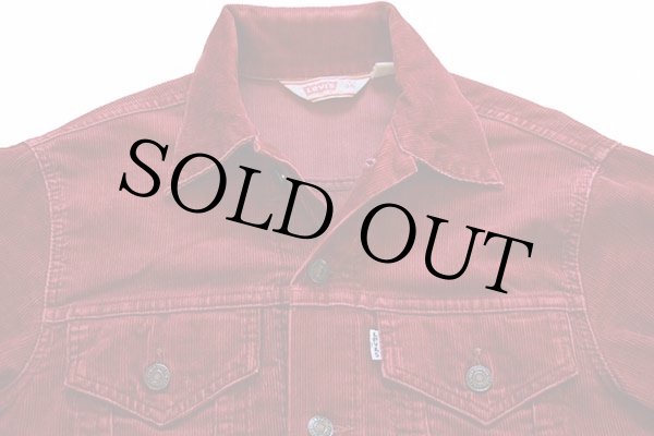 70s USA製 Levi'sリーバイス 70505 コーデュロイジャケット 赤 36