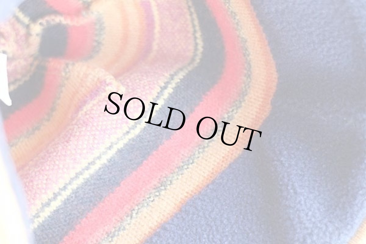 画像4: 00s フランス製 patagoniaパタゴニア ネイティブ柄 ビーニー ウール ニットキャップ L (4)